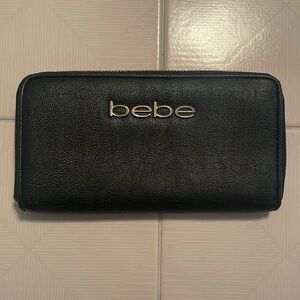 Bebe black leather womens wallet